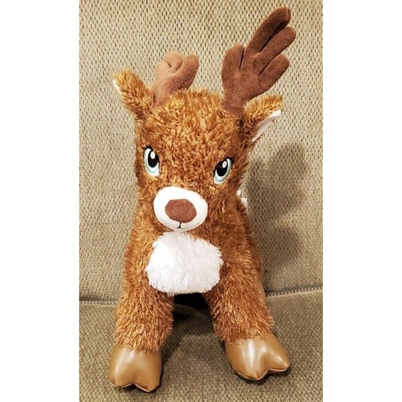 2021 Green Embroidered Eyes BAB Reindeer Pleather Feet 6.5"×12"×14" Plush - Picture 1 of 14